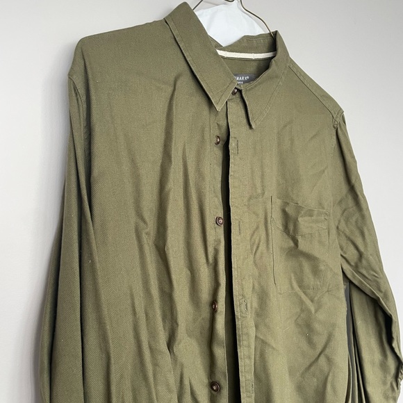 Primark Mens XL Olive Green Slim-Fit Dress Shirt - Picture 3 of 3
